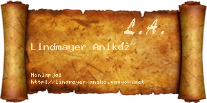 Lindmayer Anikó névjegykártya