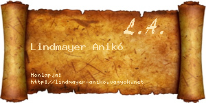 Lindmayer Anikó névjegykártya